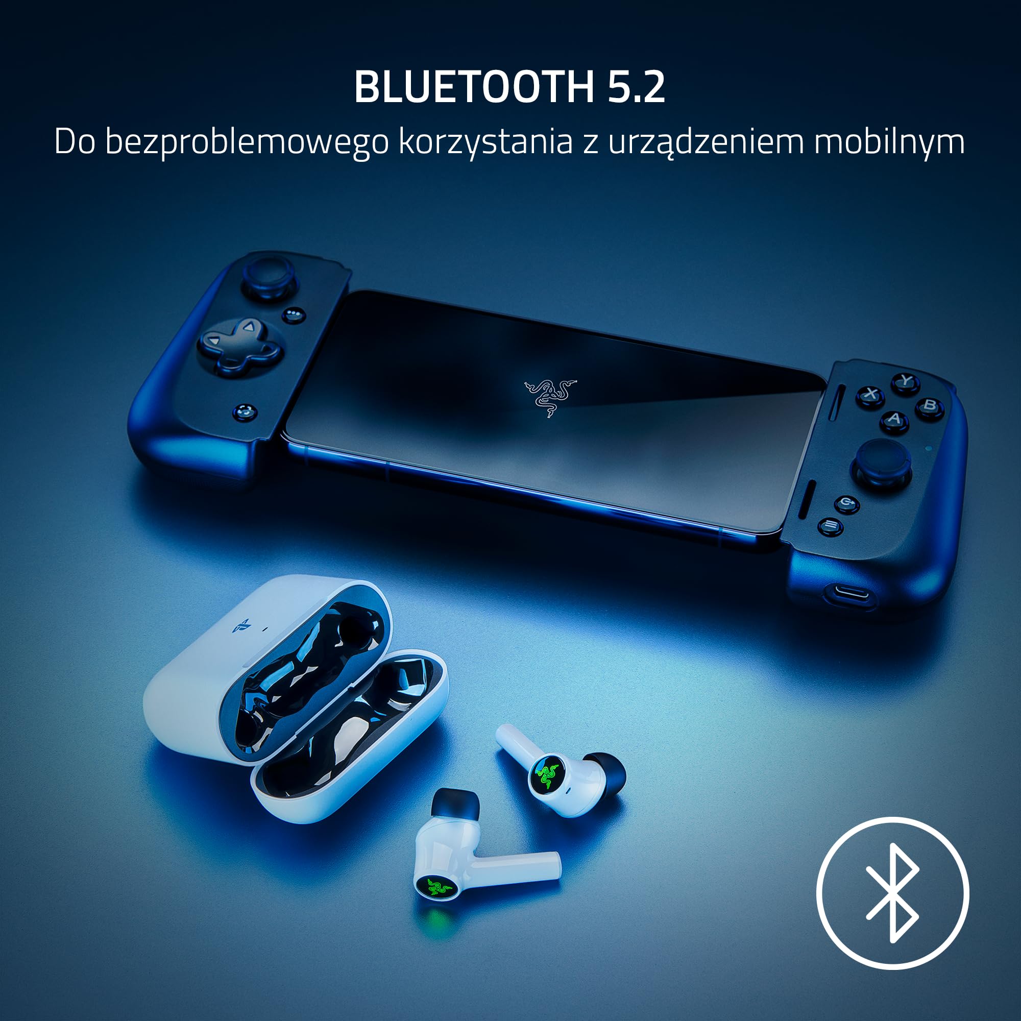 ヘッドホン Razer Hammerhead Hyperspeed PS5 Słuchawki bezprzewodowe douszne Razer Hammerhead HyperSpeed